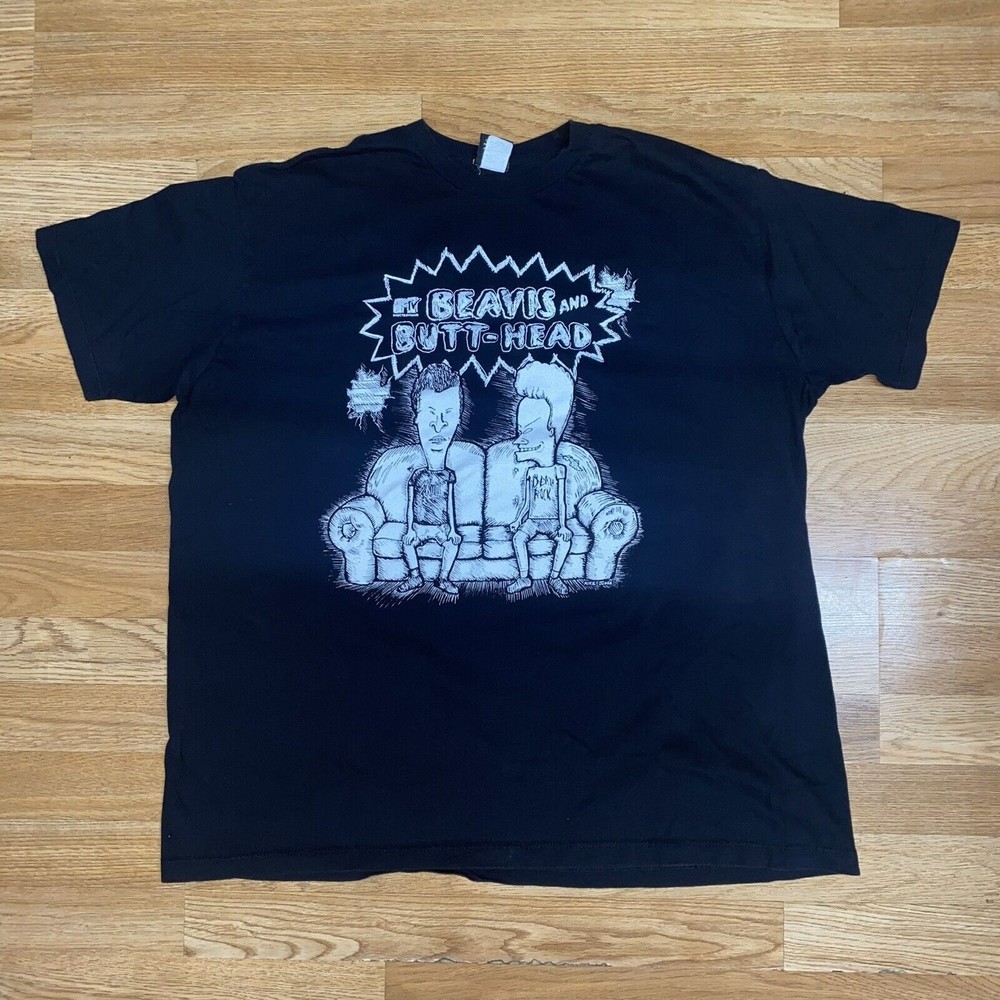 Beavis and Butt Head T Shirt Men Medium Adult Black Funny Cartoon TV Show Retro
